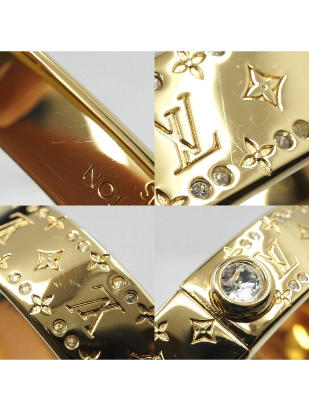 Louis Vuitton Rigid Bracelet Nanogram Strass Gold - Picture 8 of 10